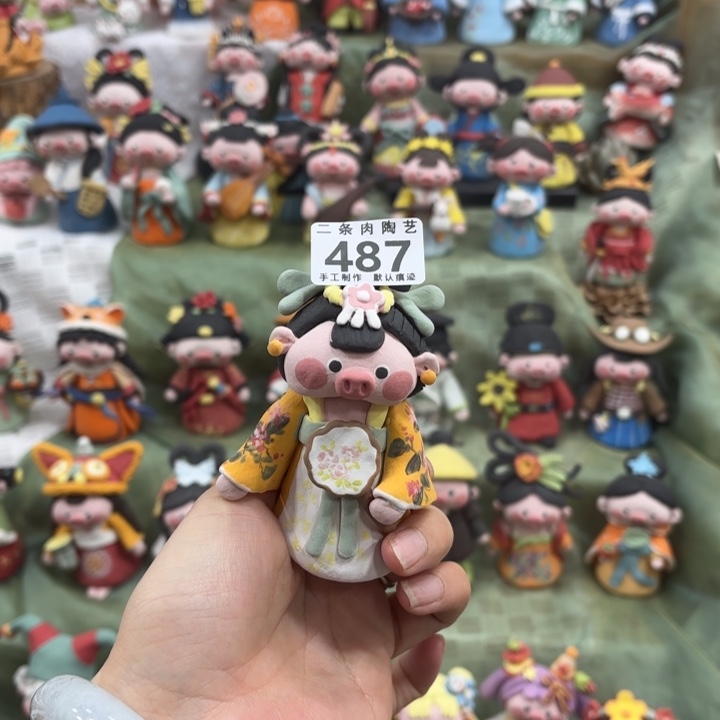 大***鸡摆件陶两条肉可爱猪猪