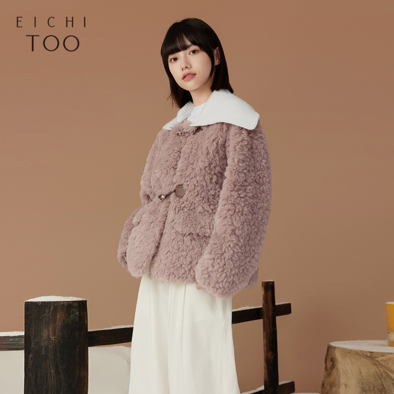 睡衣保暖两粒扣女时尚短外套常规款甜美宽松型气质