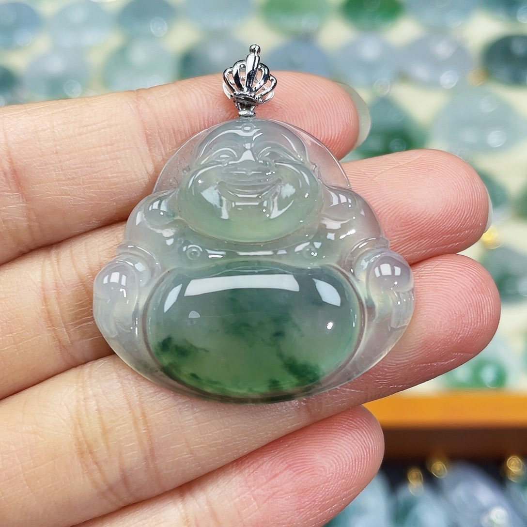 翡翠颈饰18K金镶嵌吊坠