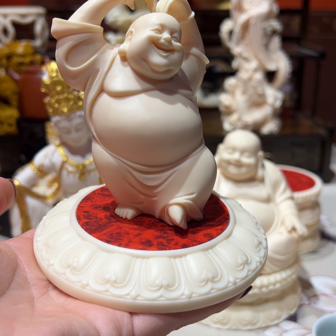 陶大号富莲底座加笑口常开