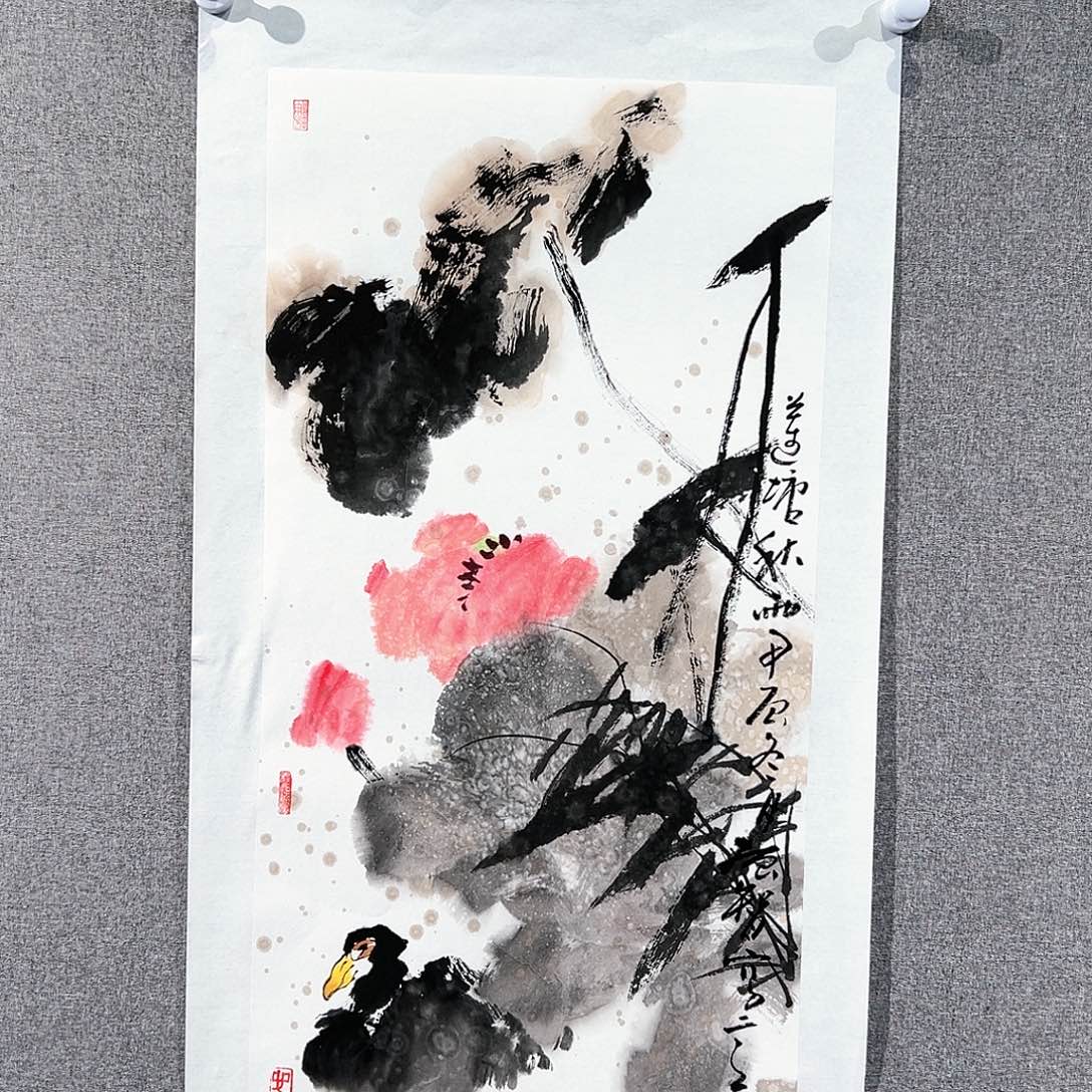 国画红袍画院手绘作品