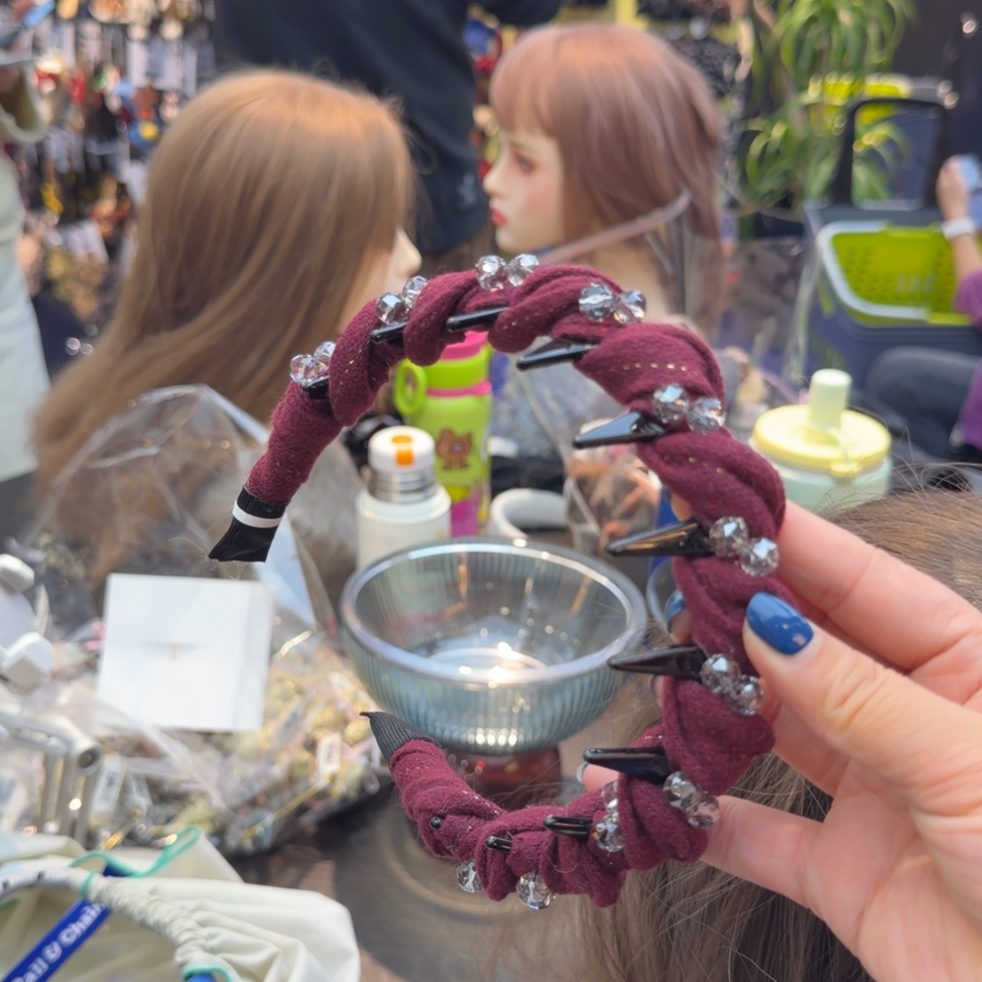 非金属钻钻红色发箍
