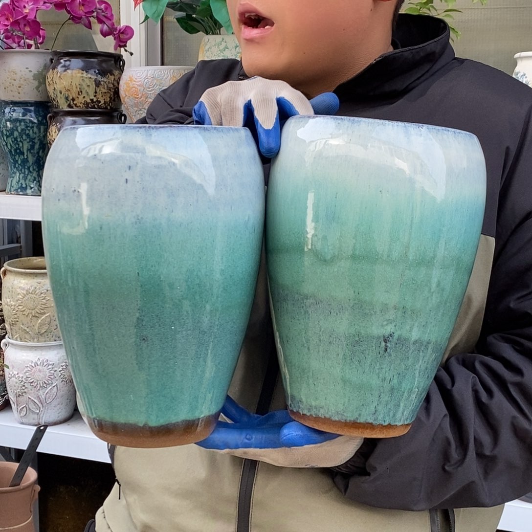 花盆紫砂口15高27处理俩个