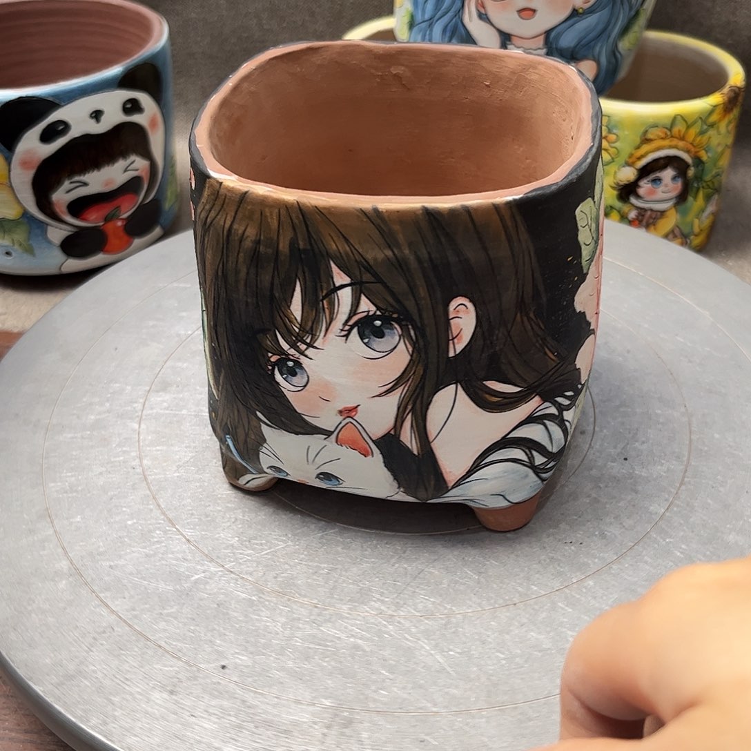 花盆紫砂人物福利