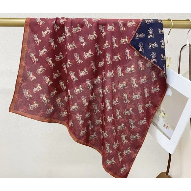 【红黑马车】65*65棉麻双面围巾方巾春秋冬款P681