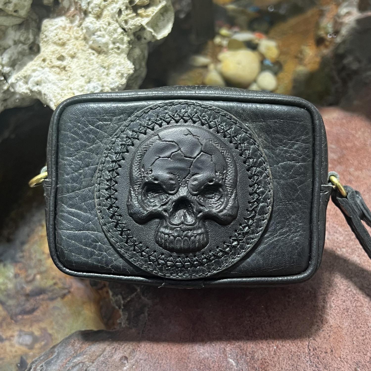 Behfxy 首饰袋 【新品剧透】高端进口野牛皮文玩收纳包便携式手拿包