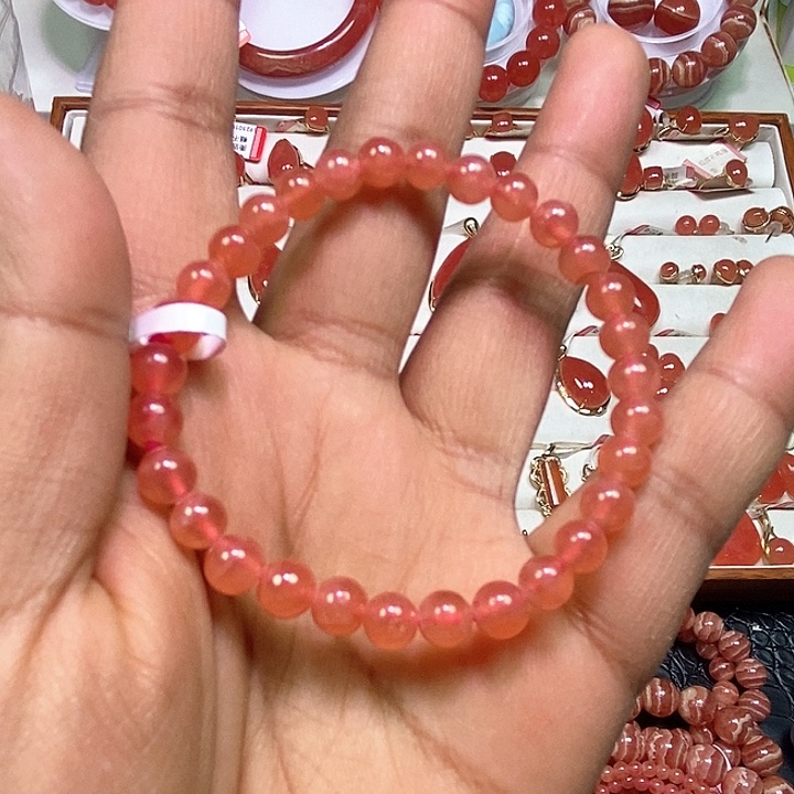 菱锰矿（红纹石）手绳未镶嵌