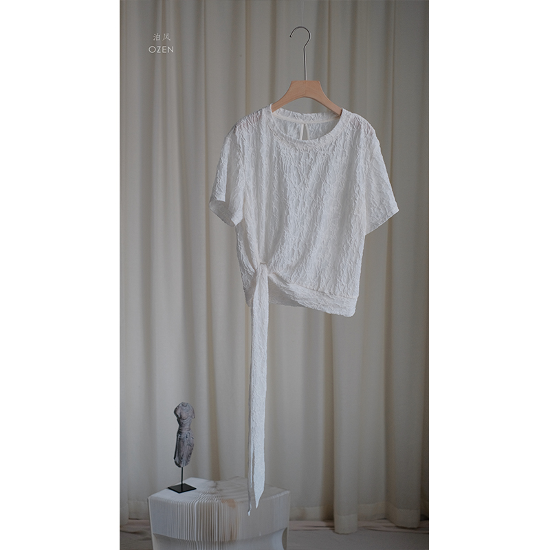 泊风ozen【梨花雨】设计师原创复古汉服禅意T恤半身裙