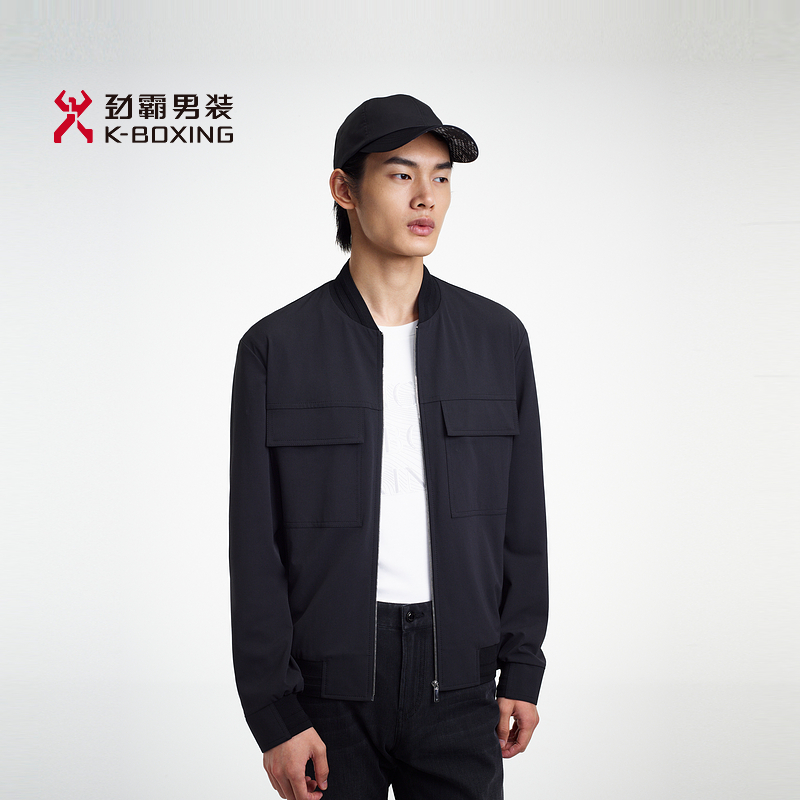 【纯色极简】劲霸男装秋季时尚商务通勤短版行政夹克|BKDE1146