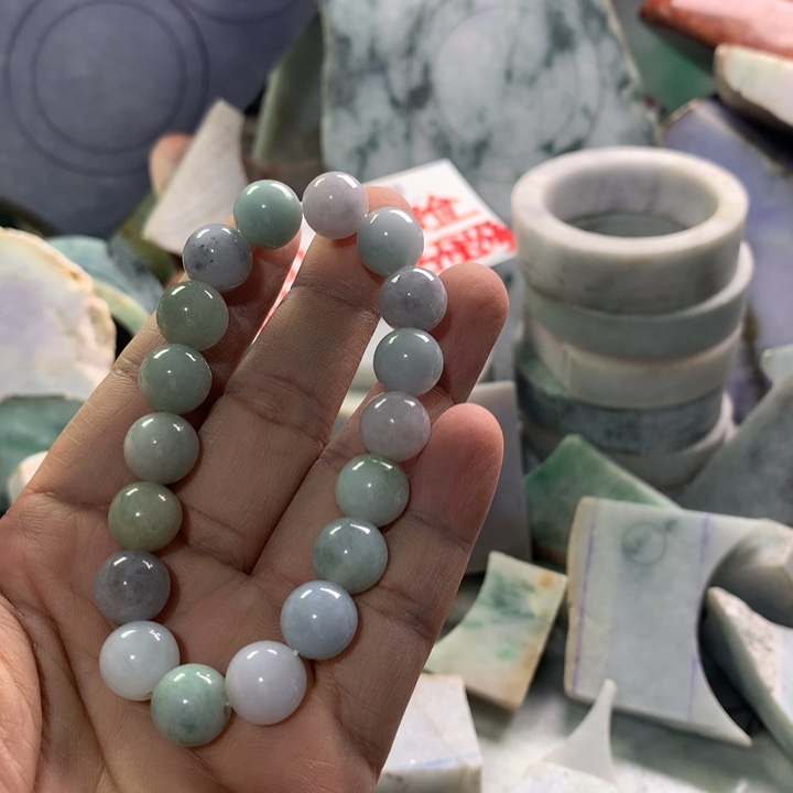 好***呀翡翠裸石天然翡翠卡10珠子