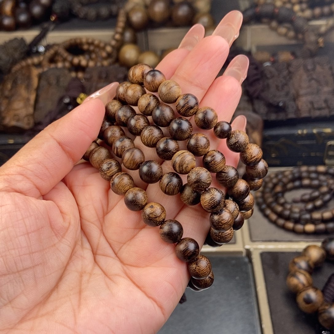 沉香手串0****0越南芽庄白棋楠留疤