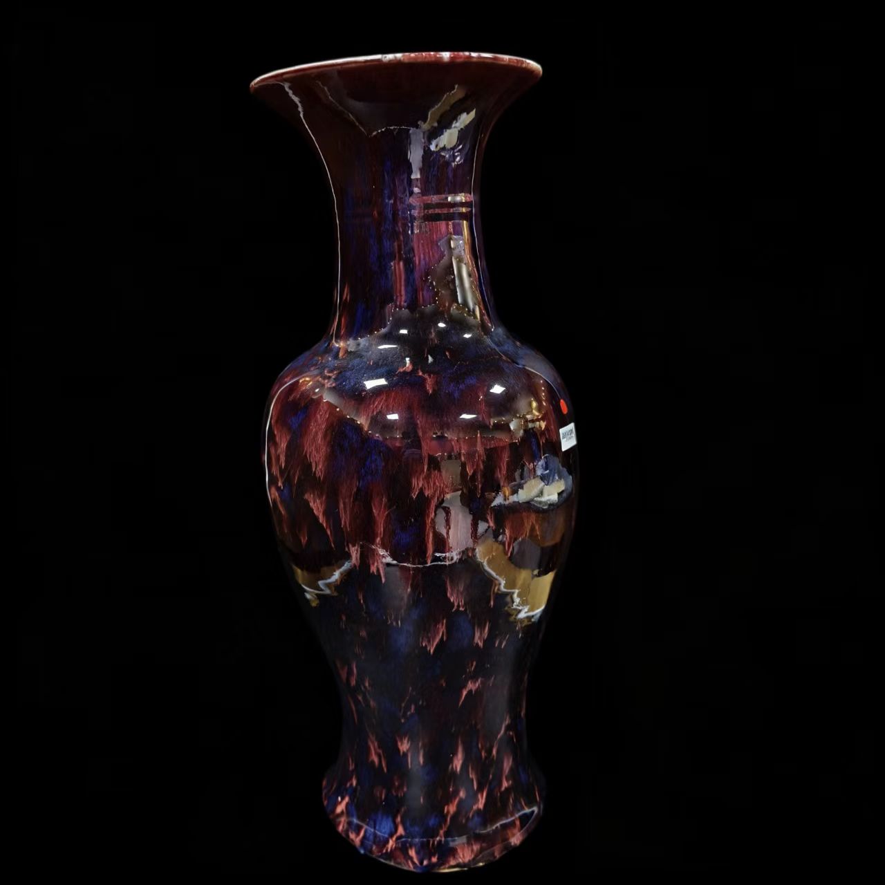 DS175 清乾隆红釉窑变官音瓶(小磕) 直径20cm 高56cm