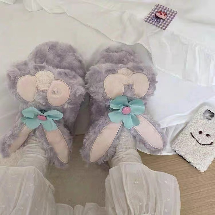 【米果妈】可爱卡通毛绒棉拖鞋冬季室内家居保暖拖鞋亲子Z0972