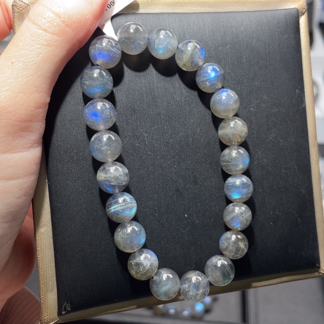 w***0未镶嵌手链长石马岛黑体蓝光9m+