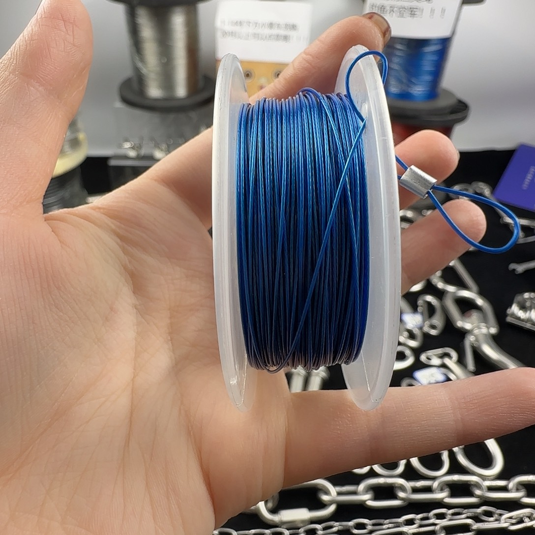不锈钢不锈钢丝绳蓝色50米，铝套50个