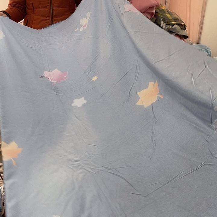 筱***沫莫代尔纤维长绒棉蓝色枫叶1.8米