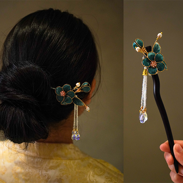 【沧溟】百世苏绣/非遗手工绒花发簪国风搭配送礼Z047