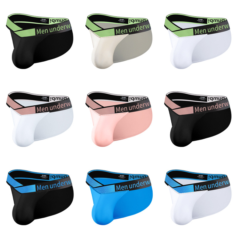 LI-TOP高叉男士三角裤莫代尔镭射V腰带内裤男性感低腰U凸运动裤衩