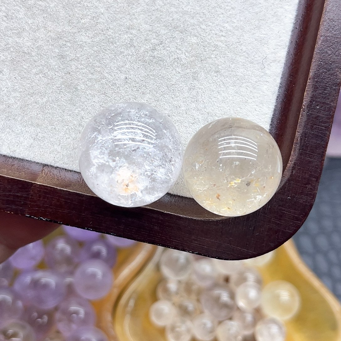 水晶珠宝半成品未镶嵌39 胶花幽灵球22-23mm（两颗）