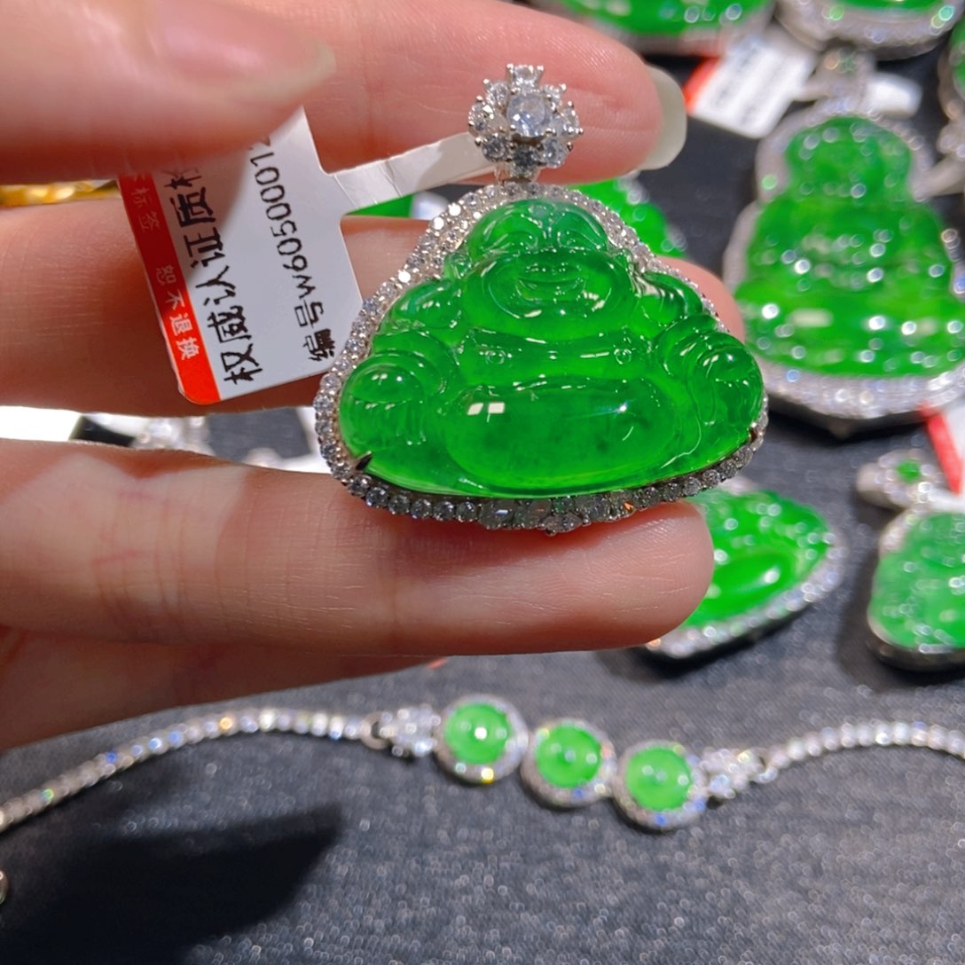 翡翠银S925镶嵌吊坠(不含链)