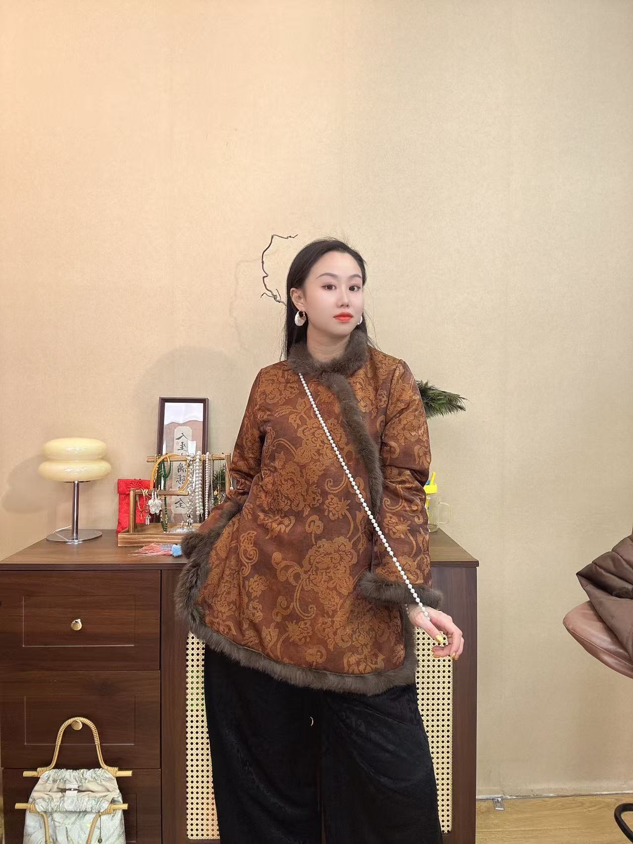 【澜公子6009】听絮*新中式中长款夹棉夹厚国风宽松棉服