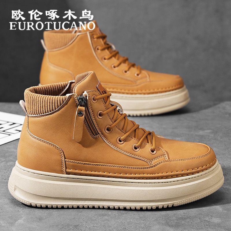 欧伦啄木鸟EUROTUCANO男鞋冬季户外休闲马丁靴耐磨鞋子男款高帮鞋