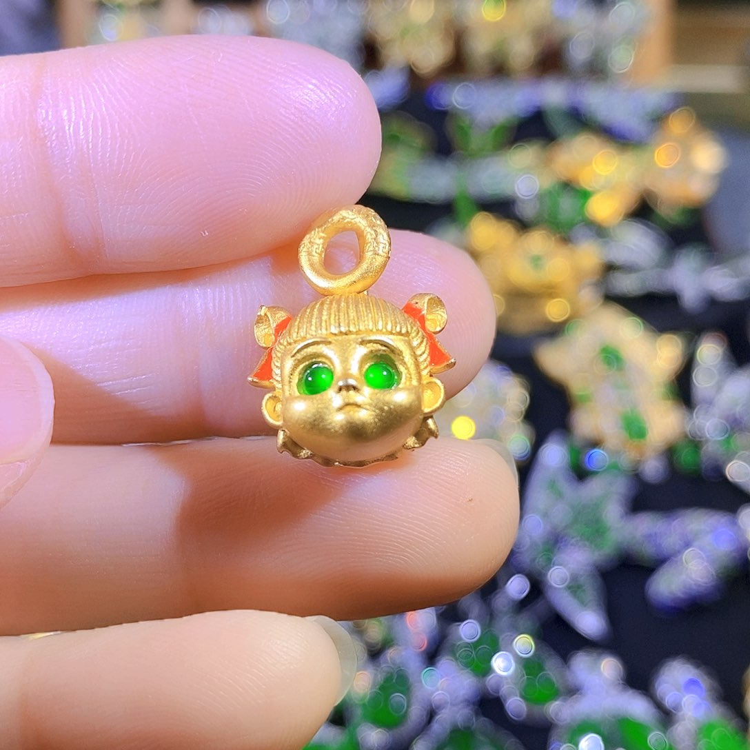 吊坠(不含链)银S925镶嵌翡翠