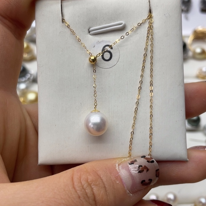 海水珍珠项链18K金镶嵌