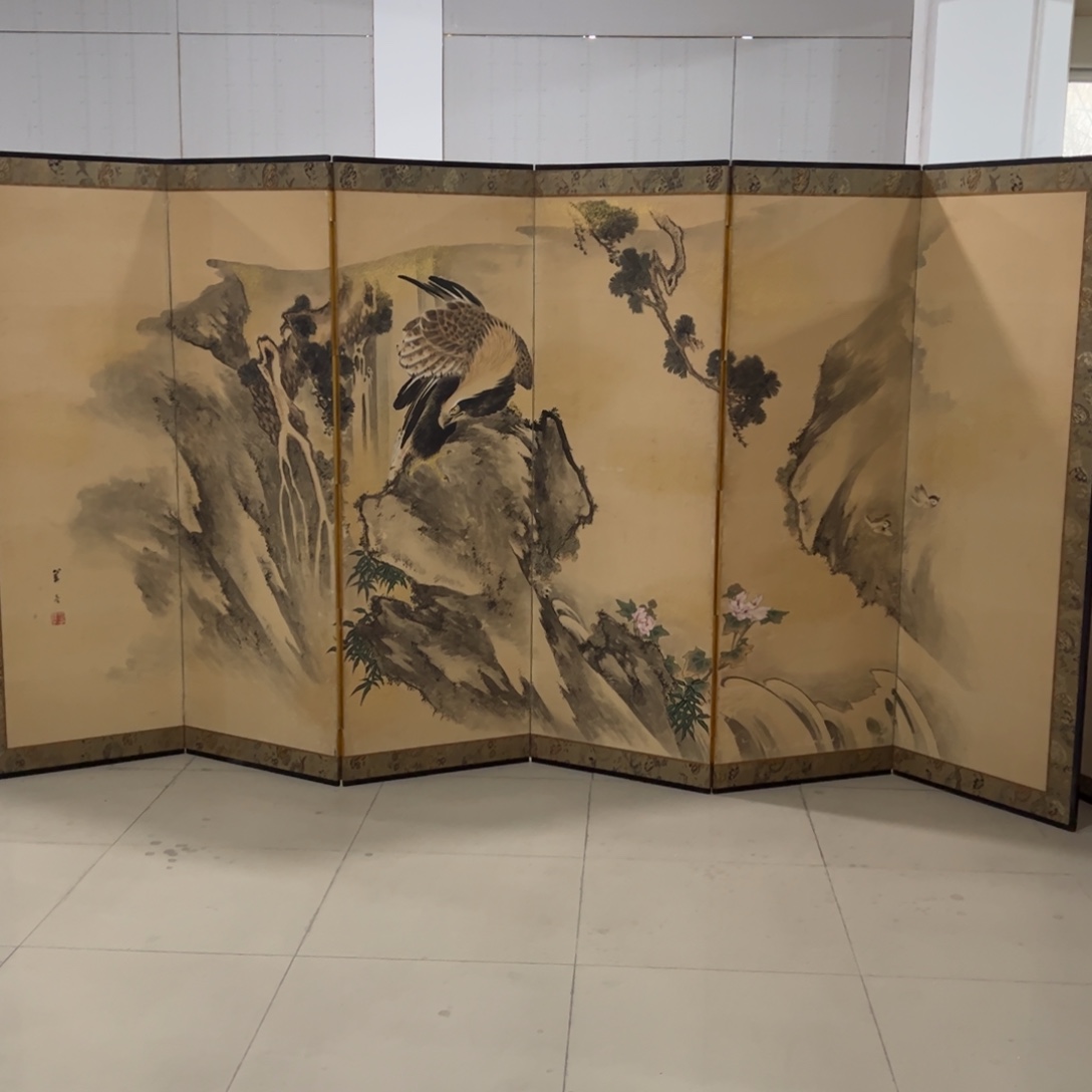 绘画屏风框画茶空间设计