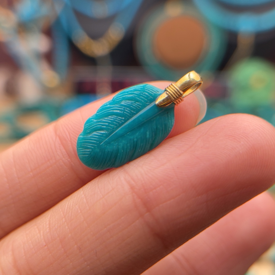 绿松石珠宝奇石银S925镶嵌