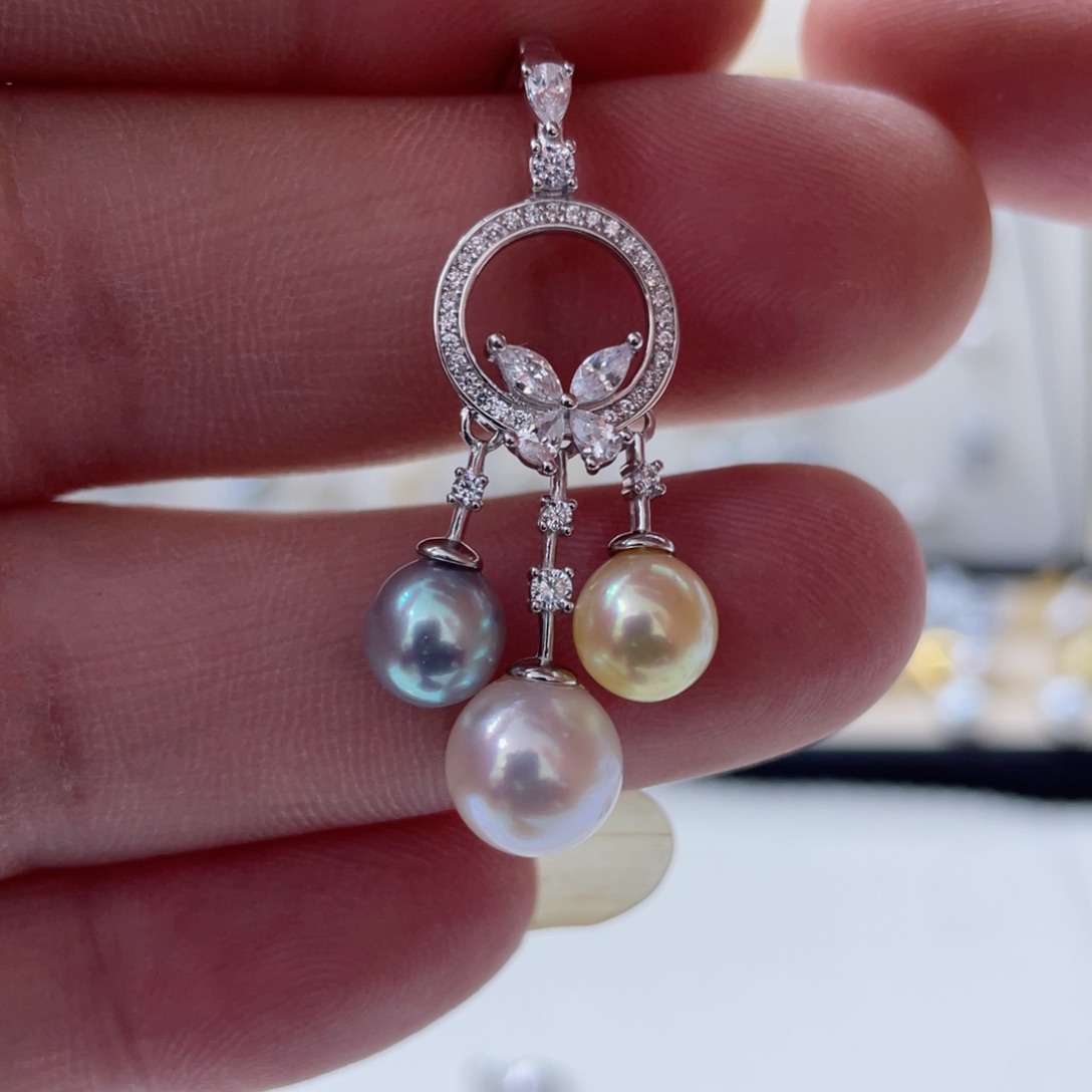 海水珍珠吊坠(不含链)银S925镶嵌