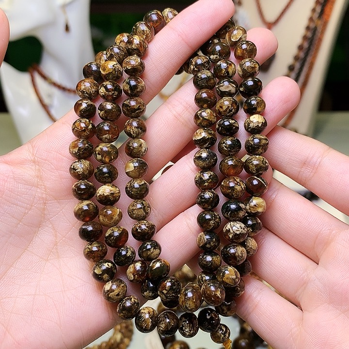 琥珀裸石未镶嵌抚顺琥珀卡8花珀