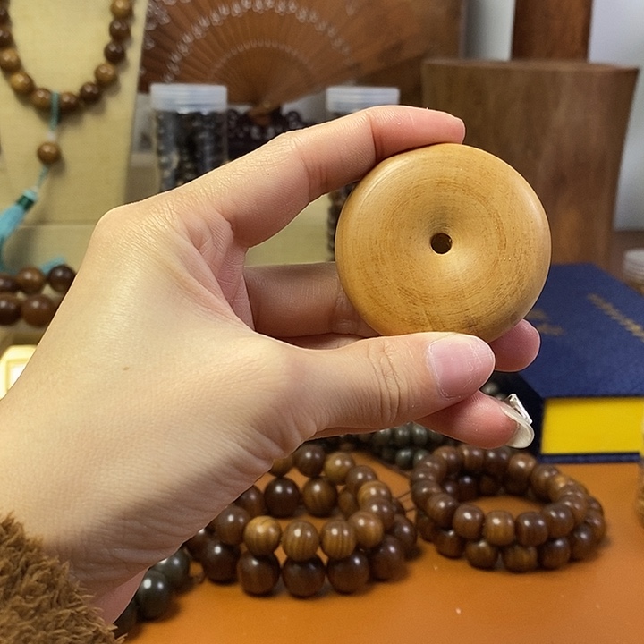 檀香木老山檀香平安扣挂件