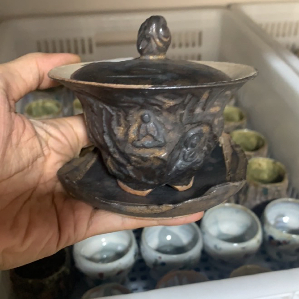 杨树手作敦煌系列三才盖碗