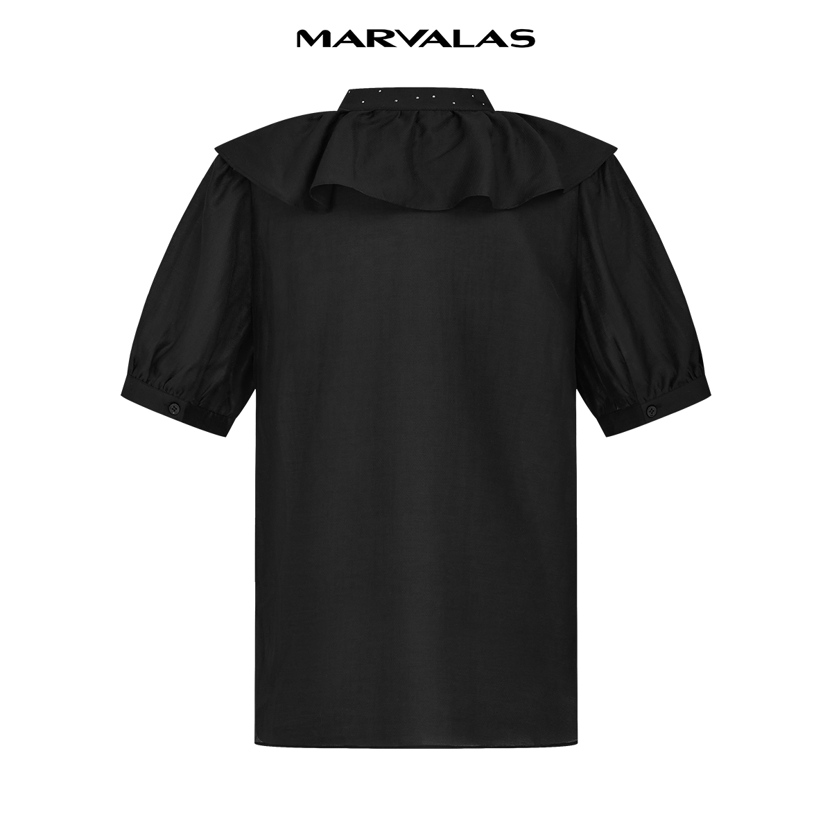 【粉丝专属】曼德诗飘带领衬衫2024春夏新款莱赛尔天丝烫钻衬衣女