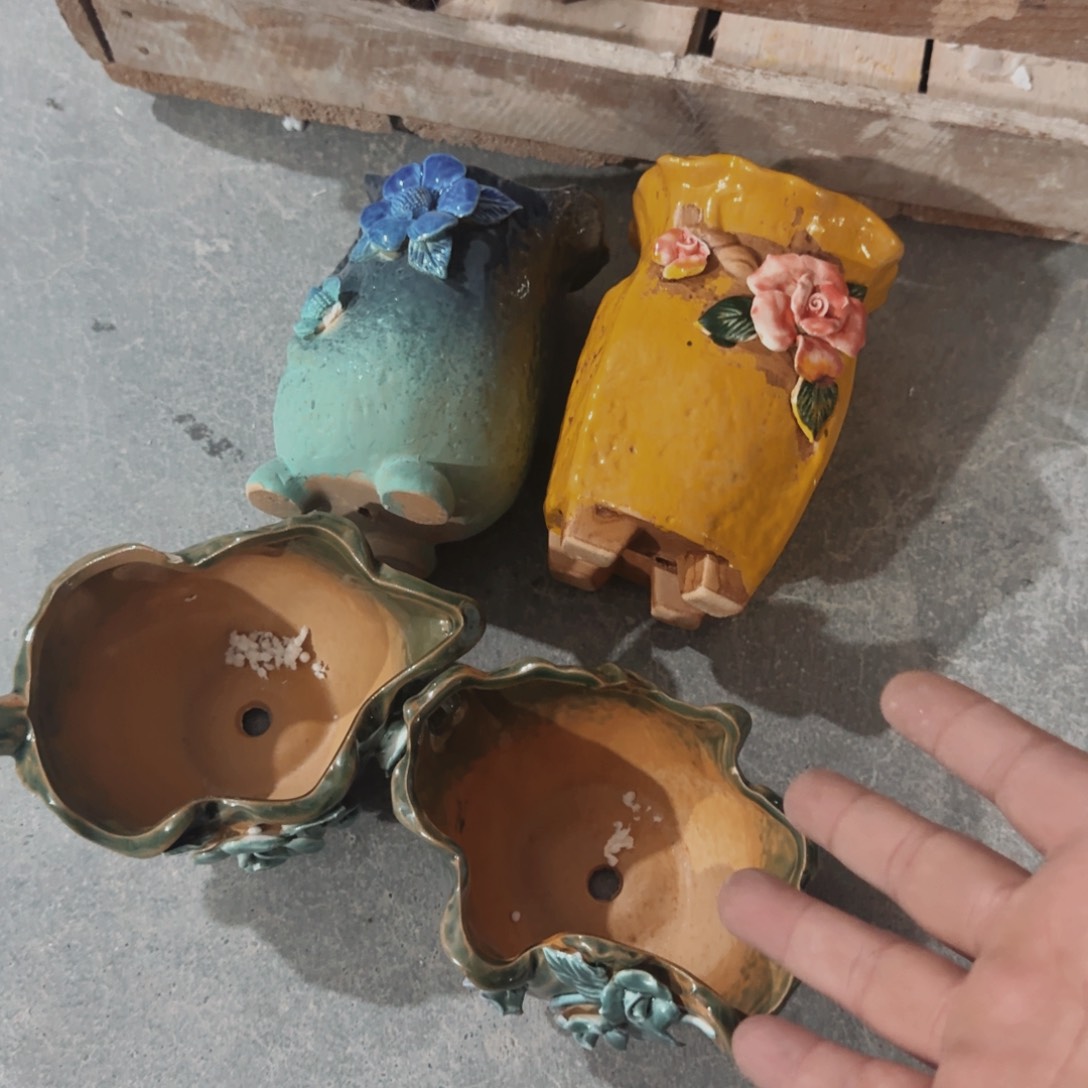 紫砂花盆瑕疵瑕疵