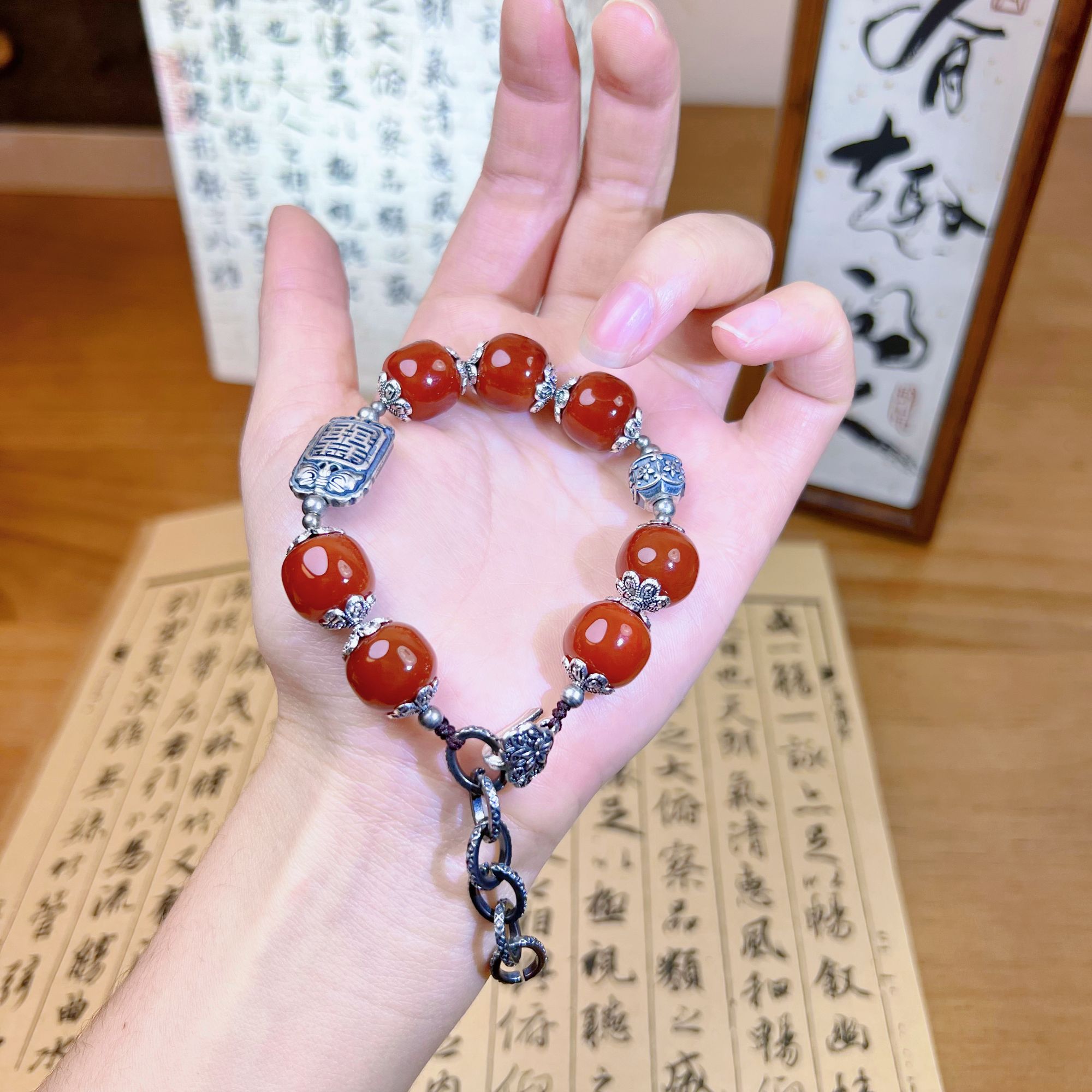 【B030-物喜】南红玛瑙手串气质百搭中国风