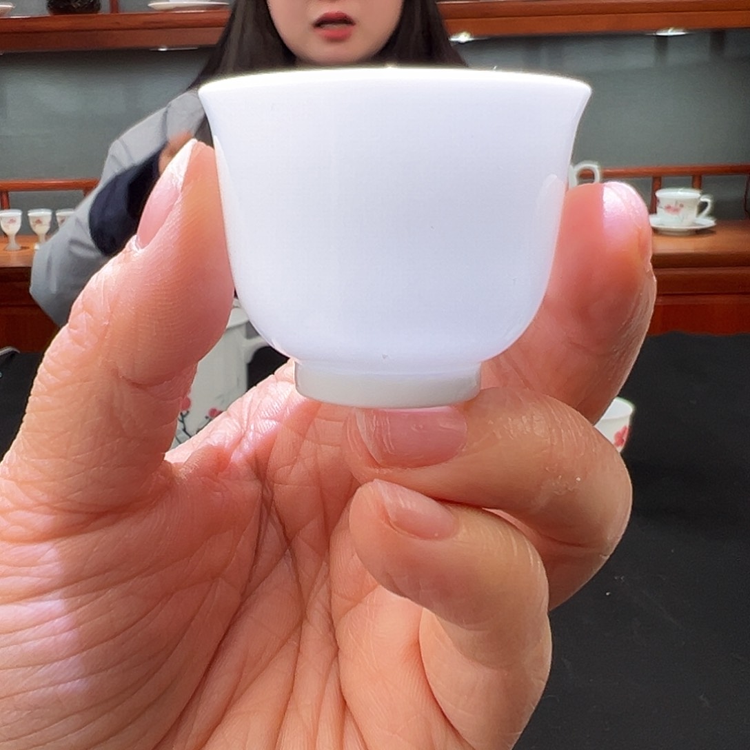 柴窑素胎一口杯杯