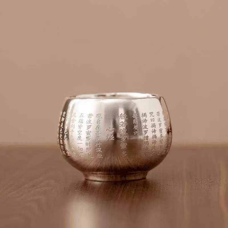 心经罗汉鎏银杯-3220-直播专享