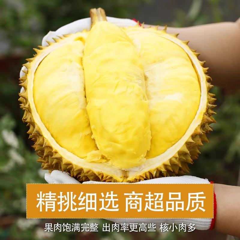 （榴莲小时达）正宗树熟金枕鲜榴莲核小一果一拍同城一小时送达3-8斤新鲜榴莲同城配金枕泰国越南