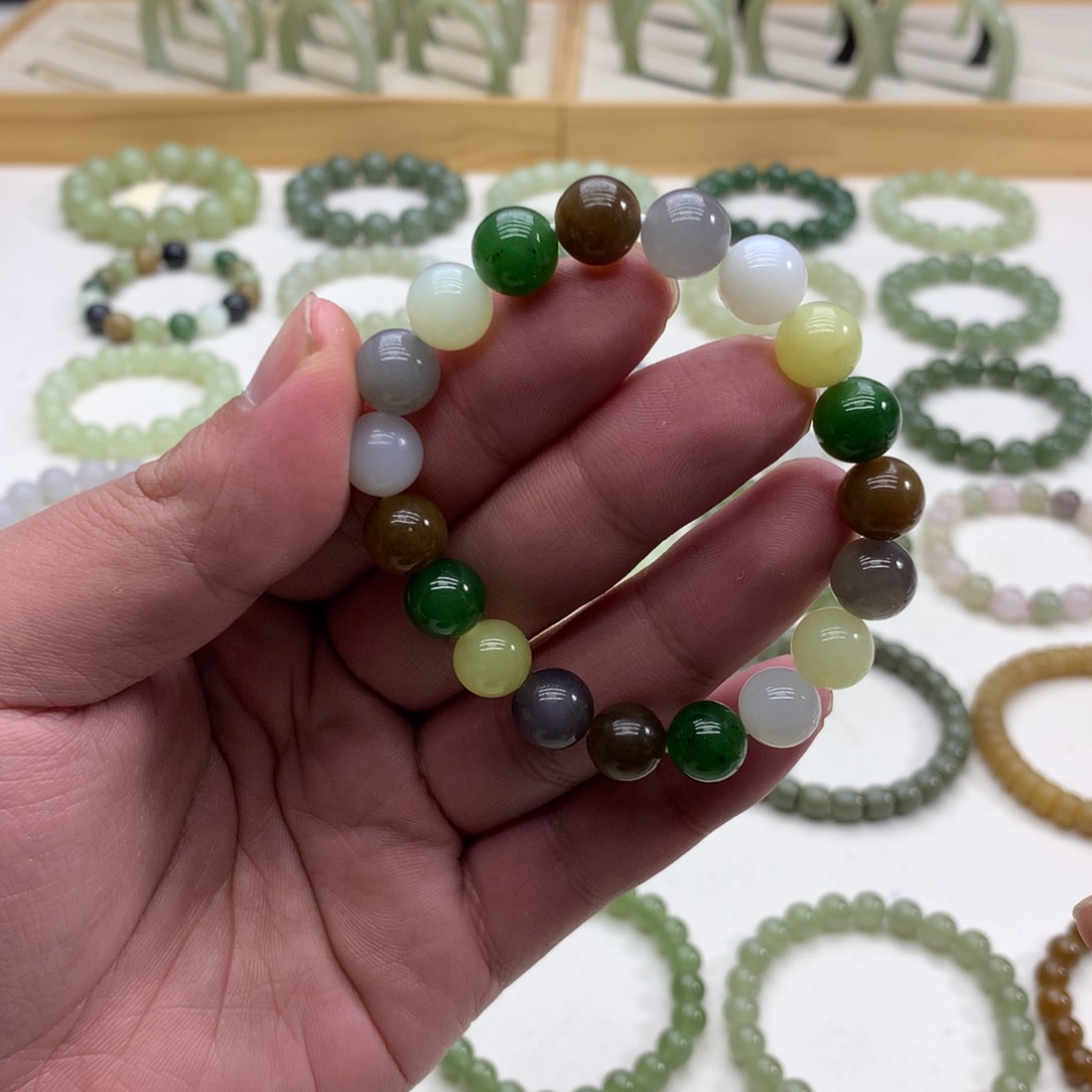 和田玉手串（多宝10）未镶嵌