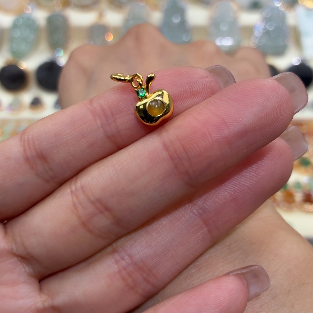 翡翠银S925镶嵌颈饰滴流