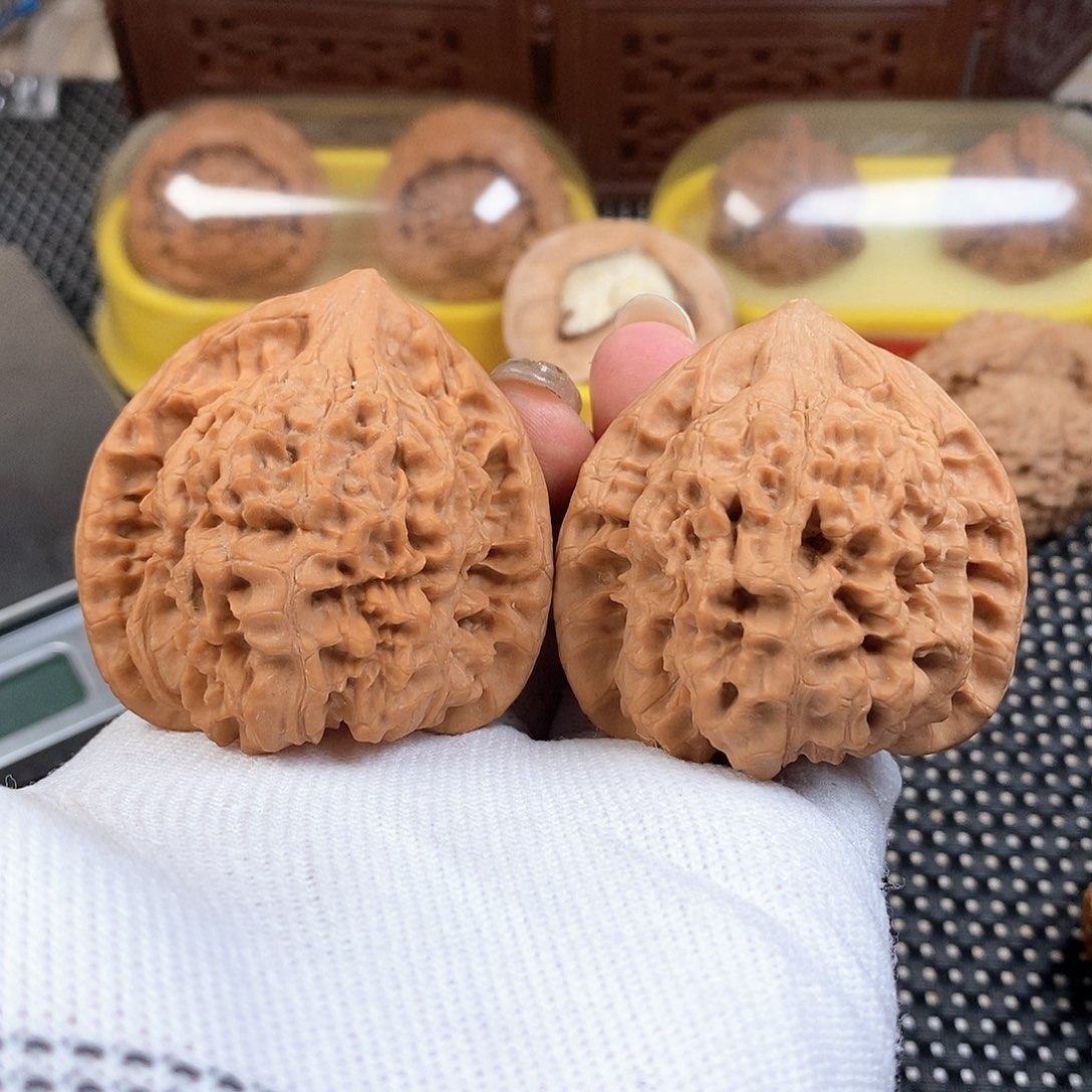 文玩核桃把件48尺官帽全品