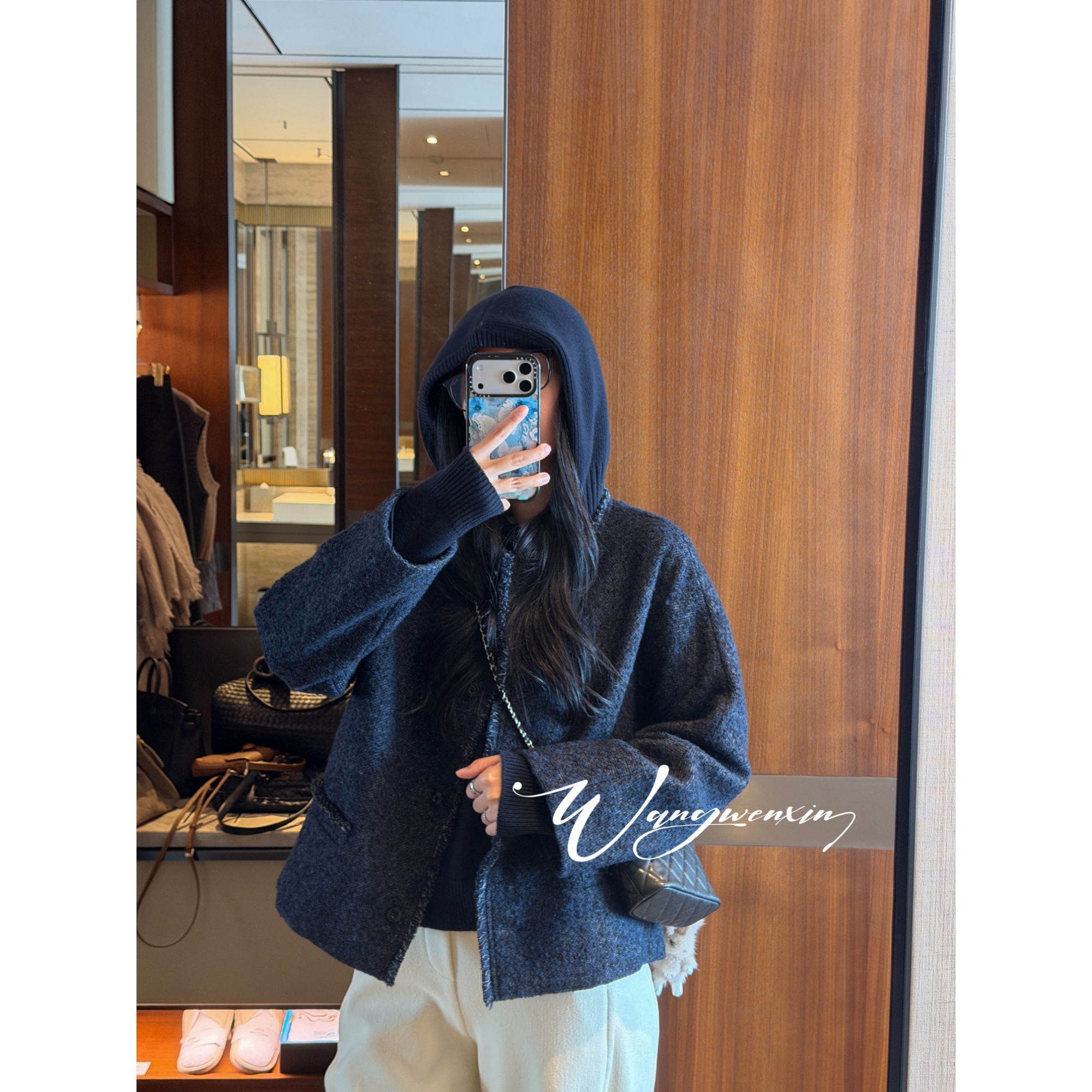 【王雯馨】 “入海流”清澈！ 质感爆美！！手工花呢 外套