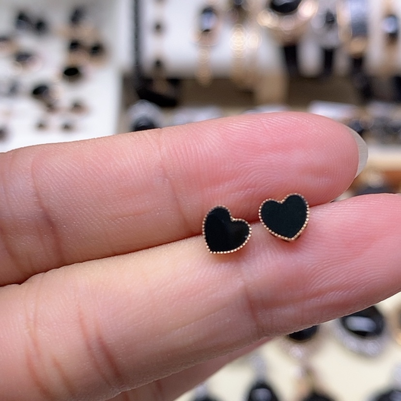 【闪购商品】翡翠耳饰18K金镶嵌爱心