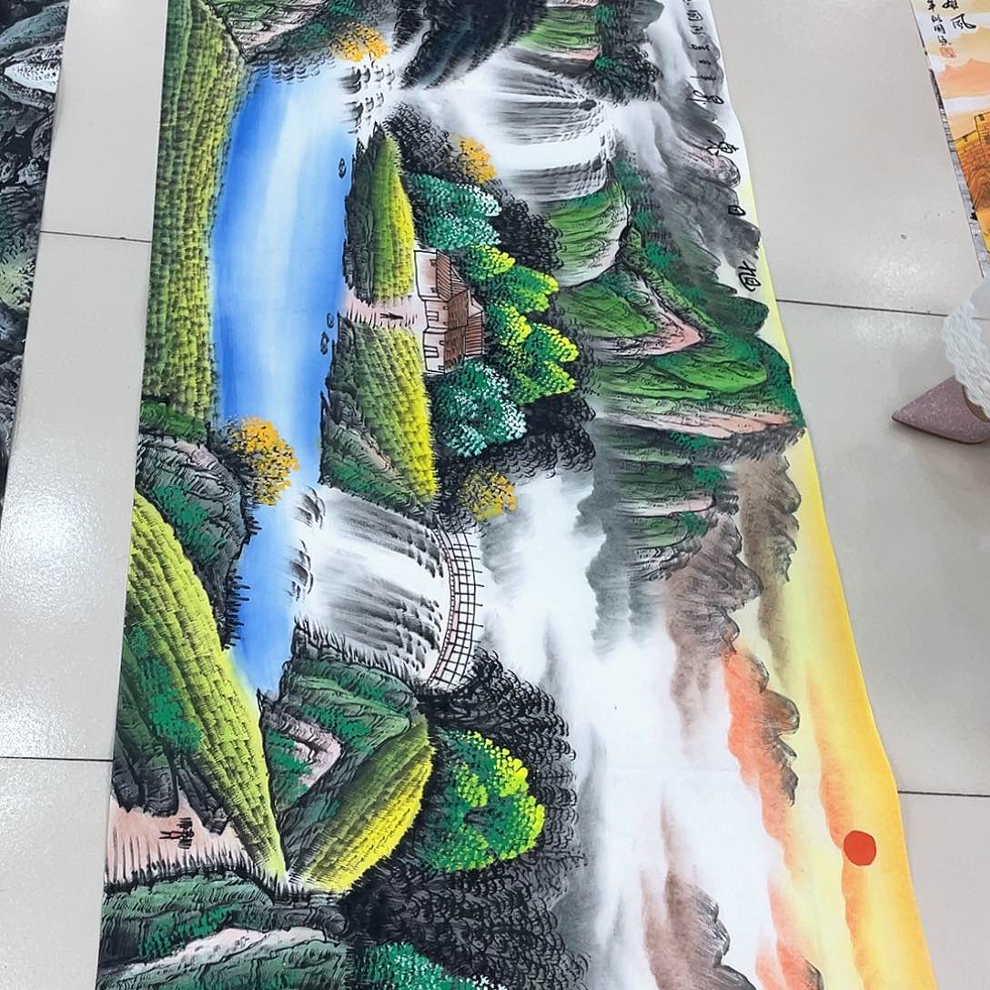 国画纯手绘的花鸟山水
