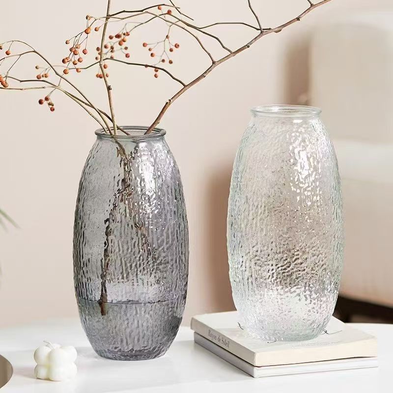 席淼【25cm高】菩提浮雕水养花瓶水培富贵竹客厅腊梅摆件插花