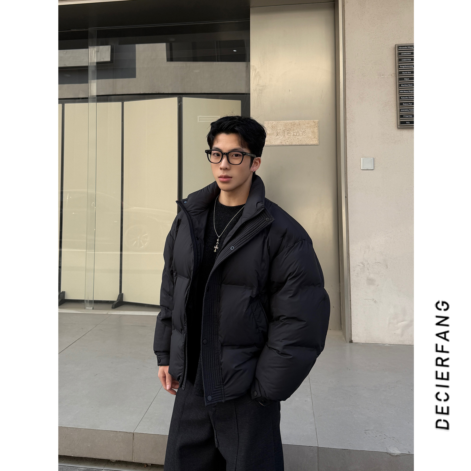 2025高定云朵泡芙90白鸭绒羽绒服宽松百搭立领面包服外套情侣款