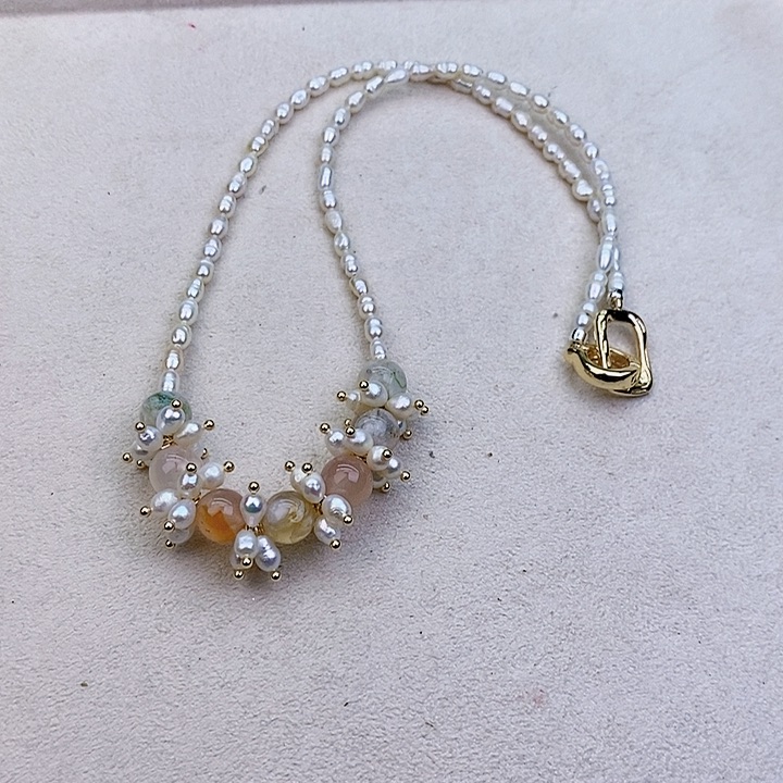 淡水珍珠颈饰银S925镶嵌