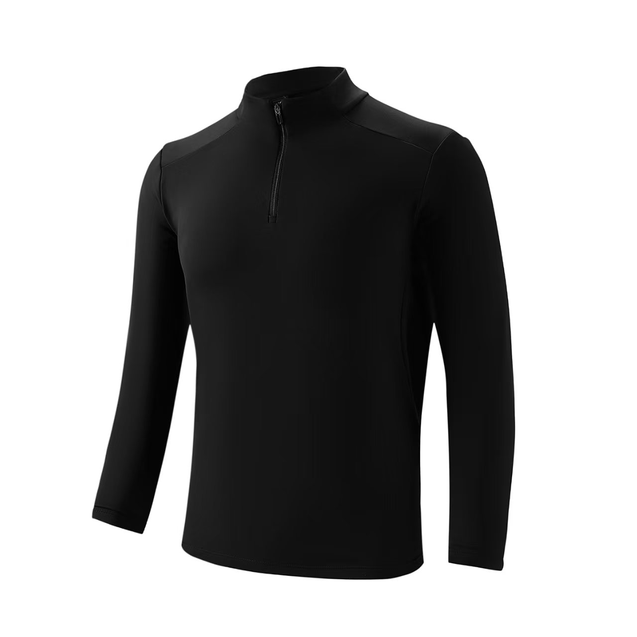 W速干男防紫外线弹力立领运动T恤秋冬运动上衣